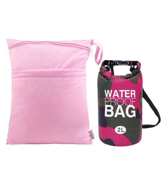 ALVABABY 2L Waterproof Dry Bag with Reusable Wet Dry Bag Multifunctional with Adjustable Straps Roll-Top Closure for Water Sports Boating Kayaking Swimming and Beach 2WFL01